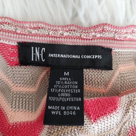 INC International Concepts 60s Retro Knit Gypsy Hippie Dress Women's M Pink - Picture 5 of 14